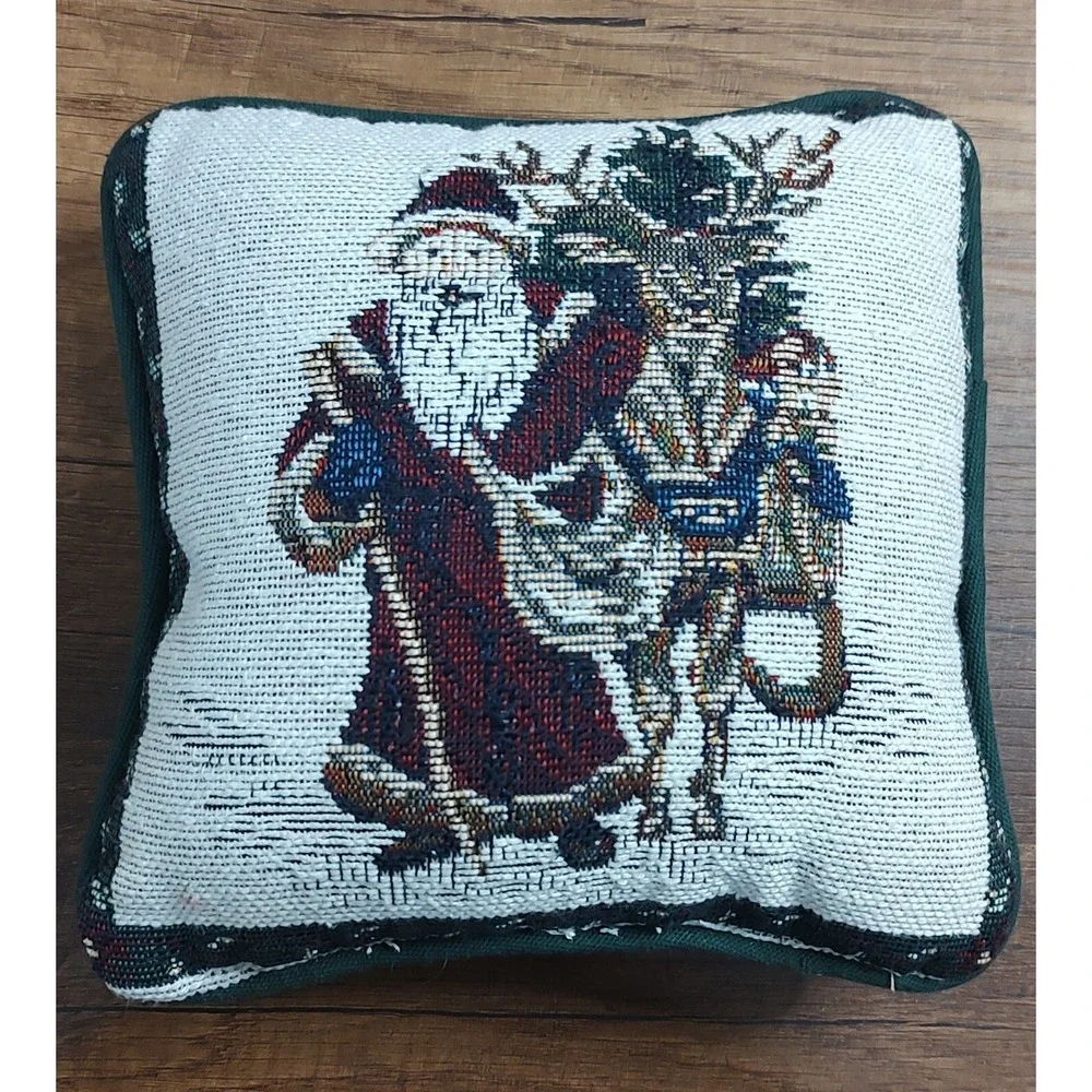 Santa Father Christmas Tapestry Throw Pillow 7